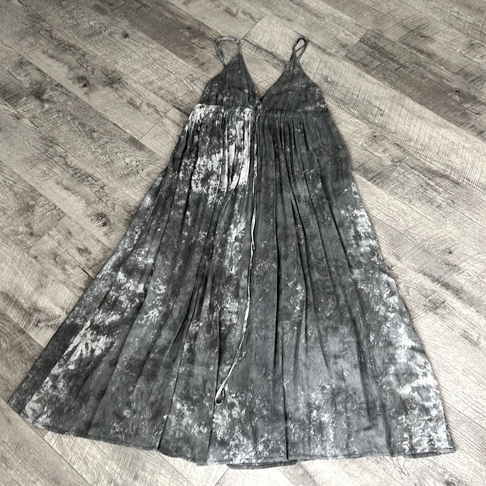 Serendipity maxi summer marble gray sundress 100% cotton dress Sz Medium Small
